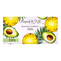 Салфетки бумажные в коробке Элара HOME "Тропический фестиваль", 250 шт.