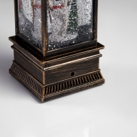 Светодиодная фигура &laquo;Фонарь со снеговиком&raquo; 7.8 &times; 19.5 &times; 7.8 см, пластик, батарейки ААх3 (не в комплекте), USB, свечение тёплое белое