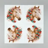 Салфетки бумажные New Line Fresco &laquo;Белая лошадь с новогодними украшениями&raquo;, 33х33 см, 2 слоя 20 лист