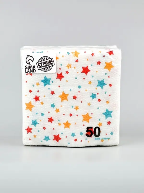 Салфетки бумажные однослойные &laquo;Звезды&raquo;, 24&times;24 см, 50 шт.