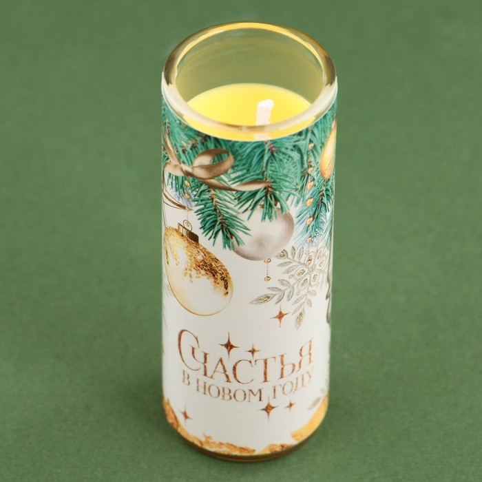 Новогодняя свеча в колбе «Счастья», аромат миндаль Новогодняя свеча в колбе «Счастья», аромат миндаль