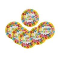 Тарелка одноразовая бумажная &laquo;С днем рождения&raquo;, 18 см