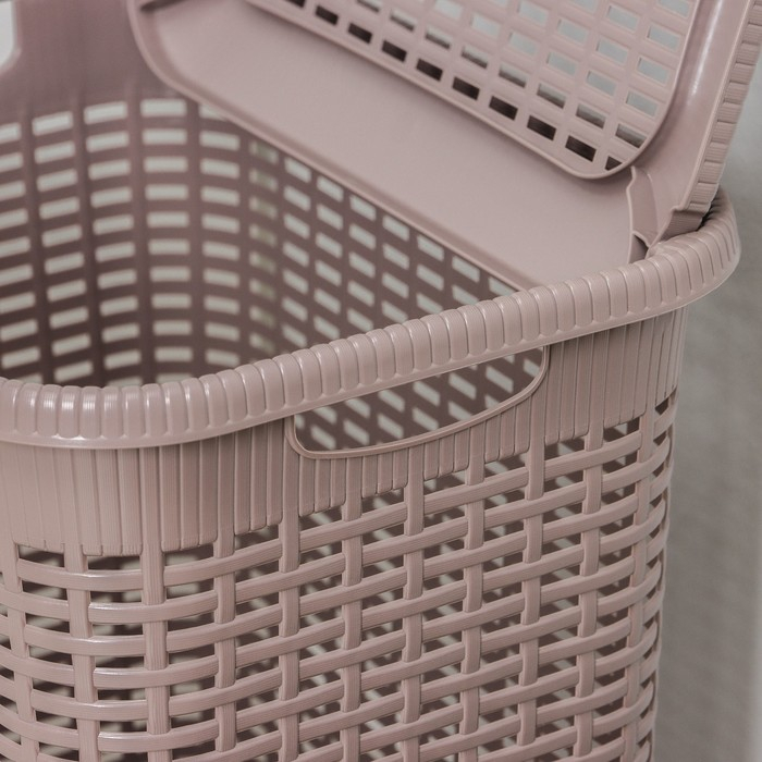 Корзина бельевая с крышкой, 50 л, 42&times;31&times;56 см, цвет МИКС