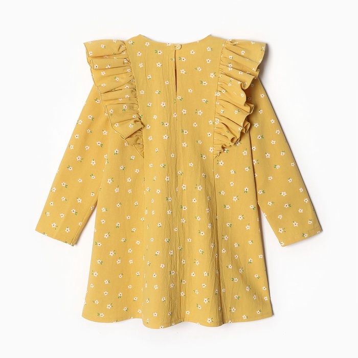 Платье детское с воланами KAFTAN, р.34 (122-128), желтый Платье детское с воланами KAFTAN, р.34 (122-128), желтый