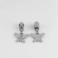 Бегунок для молнии &laquo;Спираль&raquo;, №3, &laquo;Бабочка&raquo;, 10 шт., цвет никель