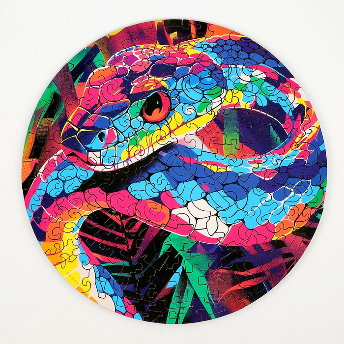 Пазлы фигурные деревянные «Змея в джунглях», 117 элементов, символ года 2025 Пазлы фигурные деревянные «Змея в джунглях», 117 элементов, символ года 2025