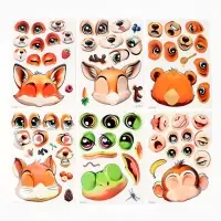 Аппликация наклейками "Весёлые мордашки"