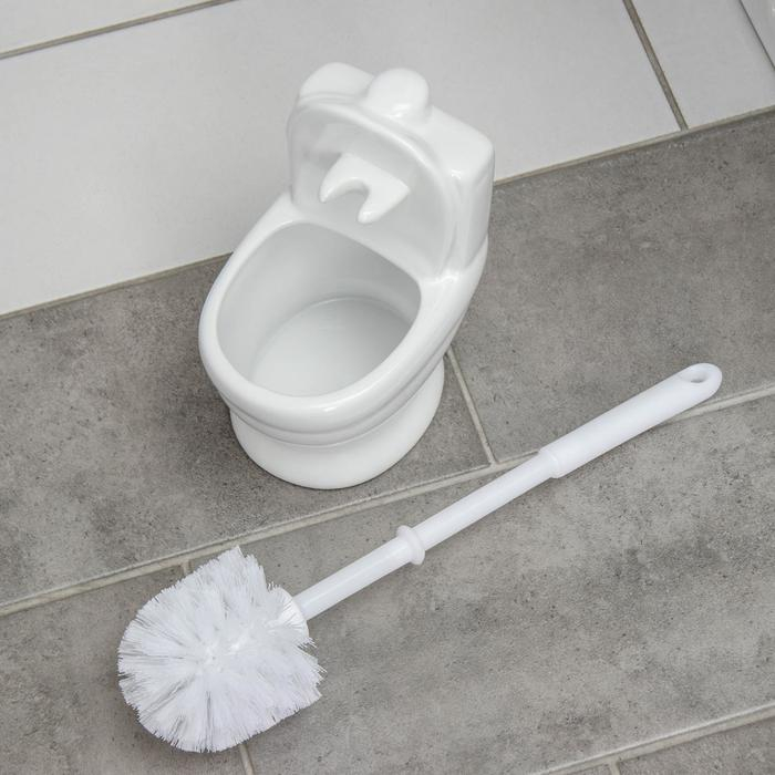 Ёрш для унитаза с подставкой &laquo;Классик&raquo;, 10&times;14&times;32 см, цвет белый