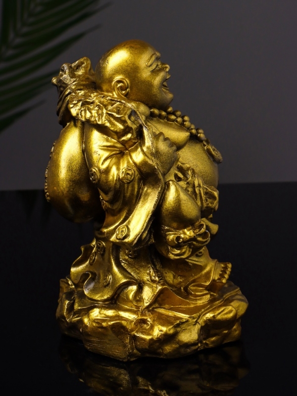 Статуэтка Статуэтка "Хотей приносит удачу и богатство" 14 см, цвет золото