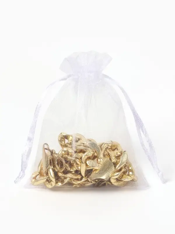 Мешочек подарочный набор 20 шт, 7*9см, органза, цвет белый