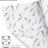 Бумага упаковочная крафтовая &laquo;Цветы&raquo;, 70 х 100 см