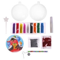 Ёлочный шар-фреска &laquo;Новый год! Снегирь с подарком&raquo;, набор для творчества