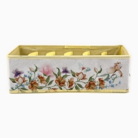 Органайзер для хранения, кофр для белья 6 ячеекк "Цветы", 32 х 15 х 10 см