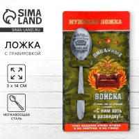 Ложка чайная с гравировкой &laquo;Диванные войска&raquo;, 14&times;3 см