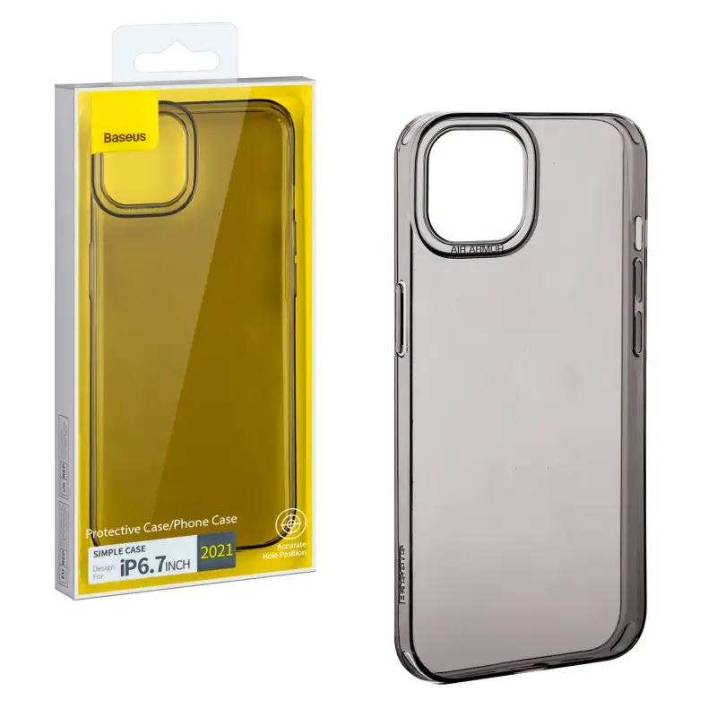 Чехол IPH 13 Pro Max (6.7) Baseus Simple Black ARAJ000501