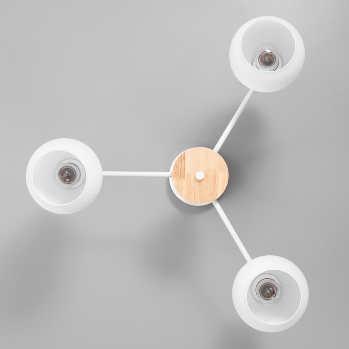 Люстра "Паула" 3х60Вт Е27 Белый, дерево 58х58х30см