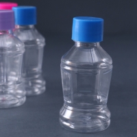 Баночка для скрапбукинга пластик "Бутылочка" 50 мл  набор 6 шт 3,8х3,8х7,5 см