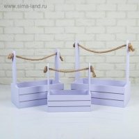 Набор кашпо деревянных 3 в 1 (29×18×33; 25×15×30; 21×12×23) "Аром", лаванда Набор кашпо деревянных 3 в 1 (29×18×33; 25×15×30; 21×12×23) "Аром", лаванда