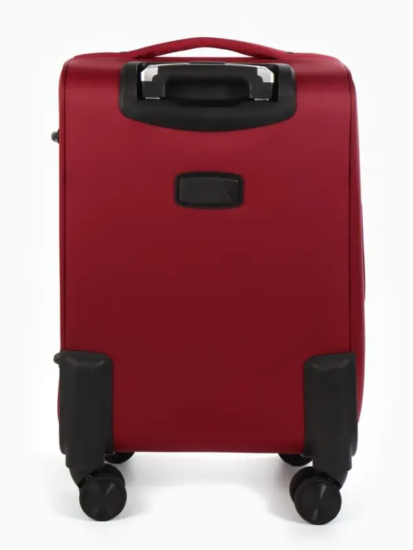 Чемодан 20",Текст,36*25*58,отд на молнии,1 нар/карм, увелич,код замок,4 колеса, красный