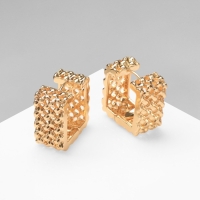 Серьги металл &laquo;Аккорд&raquo; орнамент, квадрат, цвет золото