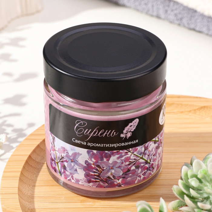 Свеча в банке ароматическая Свеча в банке ароматическая "Сирень", 25 ч