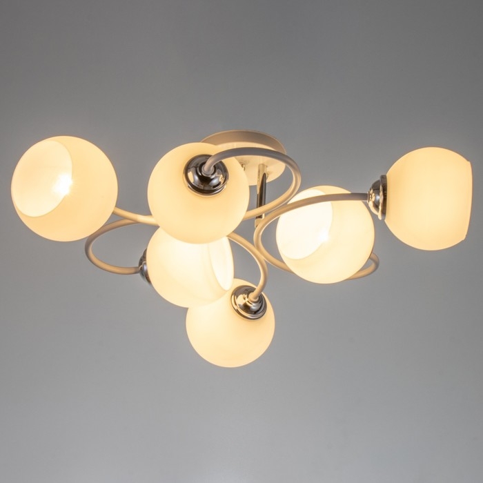 Люстра 2717/6 E27 40Вт бело-хромовый 70х70х25 см BayerLux