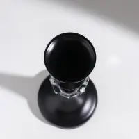 Подсвечник стекло, металл на 1 свечу "Кристалл. Классика" чёрный d=5 см 9,5х9,5х24 см