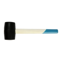 Киянка ТУНДРА, деревянная рукоятка, черная резина, 350 г