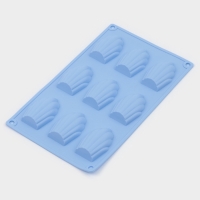 Форма для выпечки Доляна &laquo;Подводный мир. Ракушка&raquo;, силикон, 28&times;17&times;2 см, 9 ячеек (6,7&times;4,5&times;1,3 см), цвет голубой