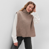 Джемпер (пончо) женский MINAKU: Casual Collection цвет бежевый ,р-р 50