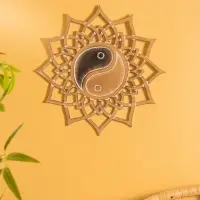 Панно "Инь Янь" МДФ, 40х40х1 см, цв. бежево-чёрный