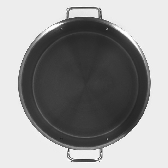 Кастрюля из нержавеющей стали Hanna Kn&ouml;vell, 25 л, d=36 см, h=24 см, толщина 0,8мм, дно ТРС, толщина дна 4,4 мм, 201 сталь, металлическая крышка, индукция