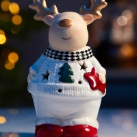 Светодиодная фигура "Олененок в свитере" 13.8х6х7, 1 LED, LR44x3(в компл.), Т/БЕЛЫЙ
