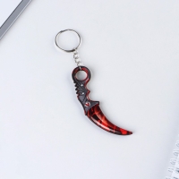 Брелок для ключей деревянный &laquo;Керамбит&raquo;, красный, 3 х 8 см