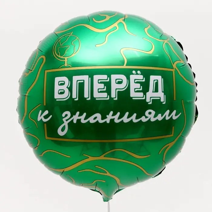 Воздушный шар фольгированный 18" &laquo;Вперед к знаниям&raquo;, круг, с подложкой