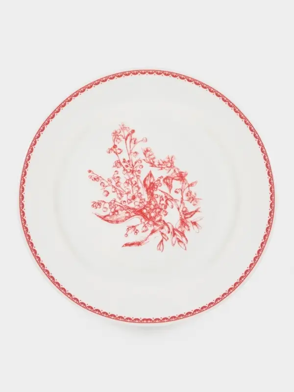 Тарелка Дулевский фарфор &laquo;Райские ландыши&raquo;, d=17.5 см, фарфор