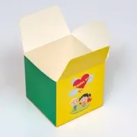 Коробка складная "Любовь это&hellip;", желтая, 10&times;10&times;10 см