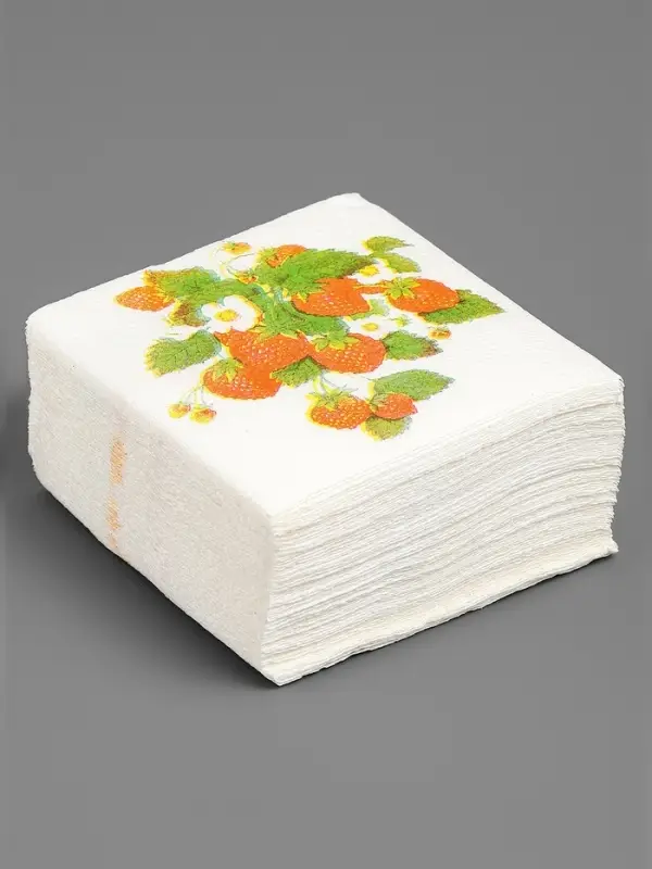 Салфетки бумажные Гармония цвета многоцветие "Земляника", 24*24 см 50 листов