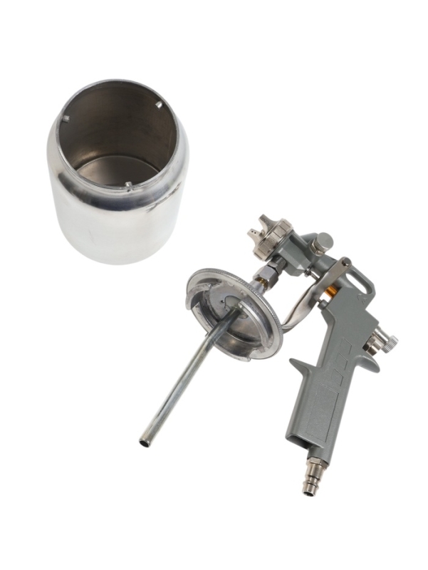 Краскораспылитель пневматический ТУНДРА, до 4 бар, сопло 1.5 мм, нижний бачок 1 л