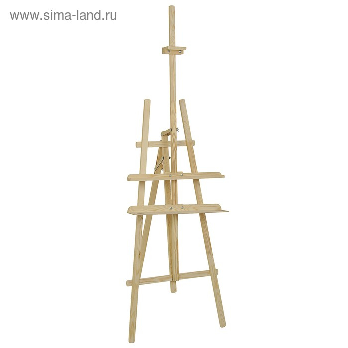 Мольберт тип &laquo;Лира&raquo; 170 х 63 см, (полка 60 х 12 см, с подстаканником), ТРАНСФОРМЕР, с бегунком, неокрашенное дерево, Calligrata №8