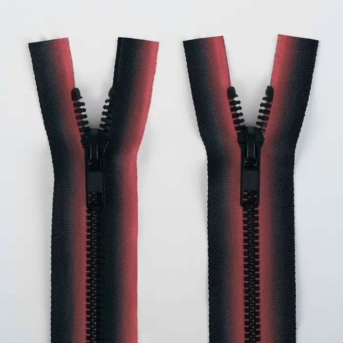 Молния &laquo;Трактор&raquo;, №5, разъёмная, замок автомат, 70 см, красная, чёрная