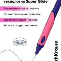 Ручка шариковая ErichKrause ErgoLine Kids Ultra Glide, первоклассника, эргономичный держатель, корпус Soft-touch, узел 0.7 мм, чернила синие, микс