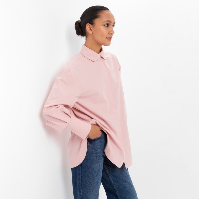 Рубашка женская MINAKU: Casual Collection цвет розовый, р-р 48 Рубашка женская MINAKU: Casual Collection цвет розовый, р-р 48