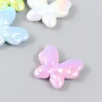 Бусина пластик для творчества "Бабочка. Перламутр" МИКС 3,5 см