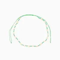 Ожерелье "Халия" длина 35 см, цв. зелёный