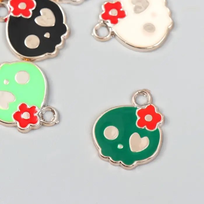 Декор для творчества пластик под металл "Череп. Романтика" золото МИКС 2,1х0,3х2,5 см