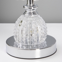 Лампа настольная RISALUX &laquo;Переливы&raquo;, LED, 10 Вт, ночник 3 Вт, хром, 13.5&times;13.5&times;33 см