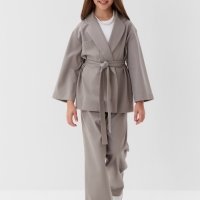 Комплект для девочки (жакет и брюки) MINAKU: PartyDress, цвет серый, рост 140 см