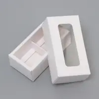 Коробка для 2 конфеты, белая, 10.5&times;5.5&times;3.5 см