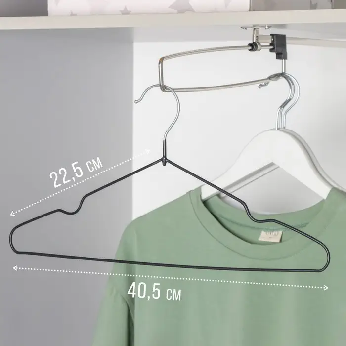 Плечики - вешалка для одежды, 41&times;20&times;0,3 см, чёрные